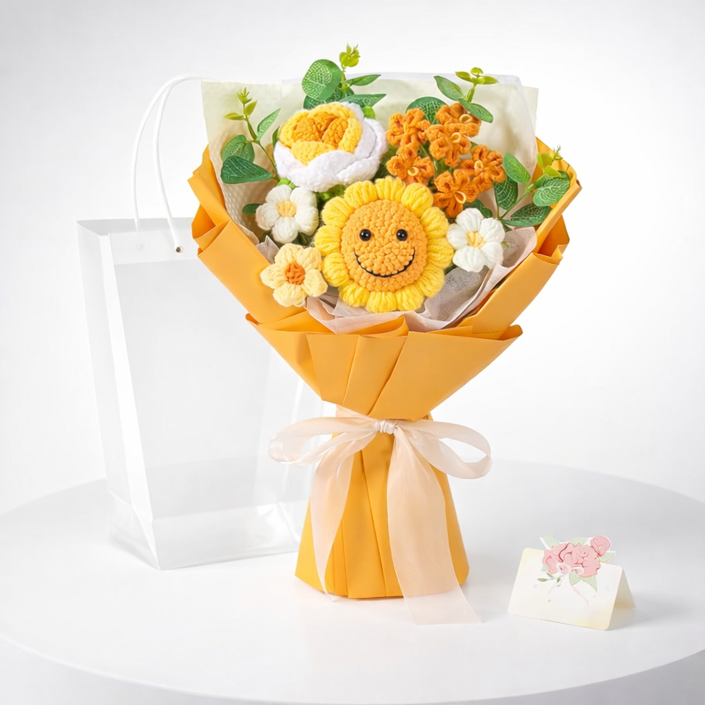 Crochet Mother's Day Bouquet Decor Gift For Home Display | Temsk