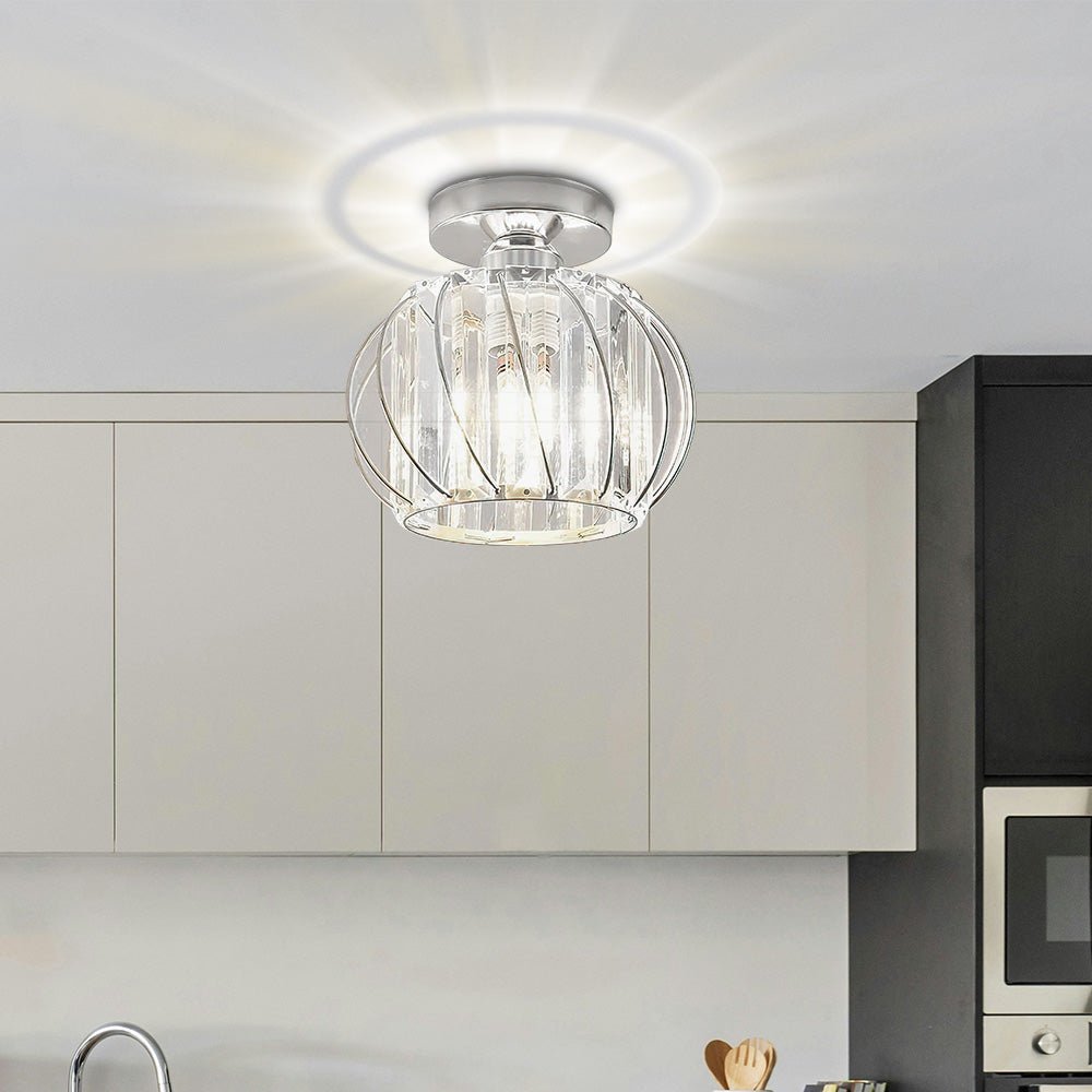 Lampada da soffitto a montaggio a filo con paralume in vetro a gabbia e struttura in metallo | Temsk