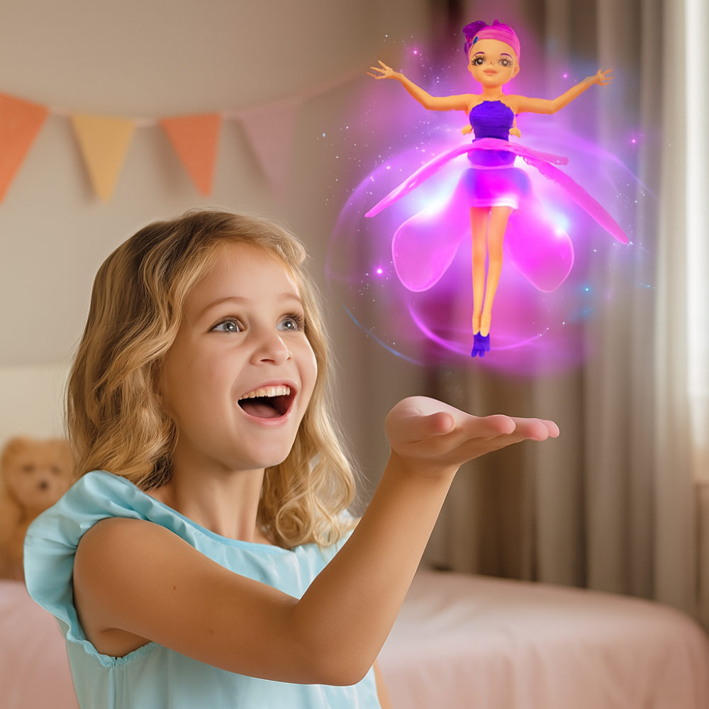Charmantes fliegendes Feenspielzeug mit LED-Lichtern und Handsensor für Kinder | Temsk
