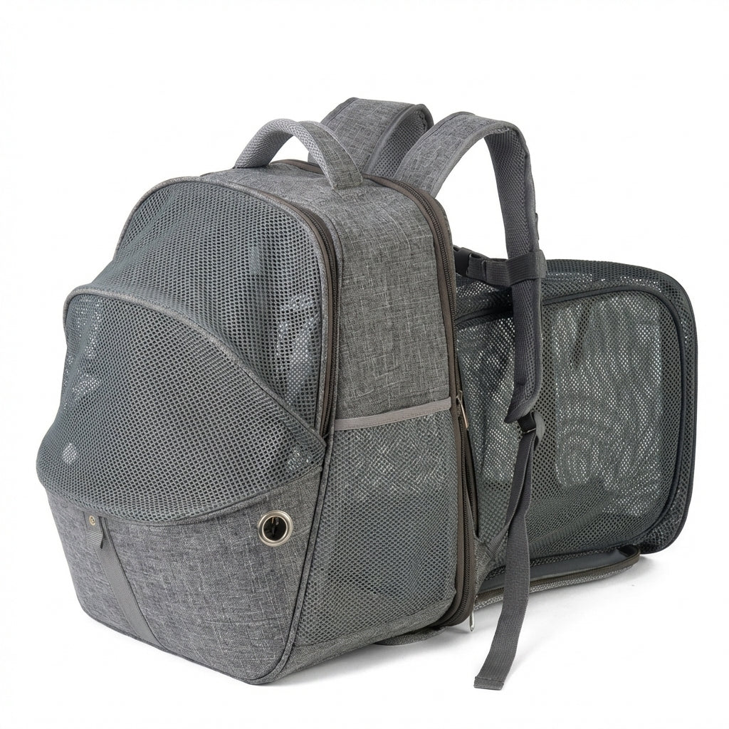 Foldable and Expandable Cat Carrier Backpack With Mesh Ventilation, 3 Colours | Temsk