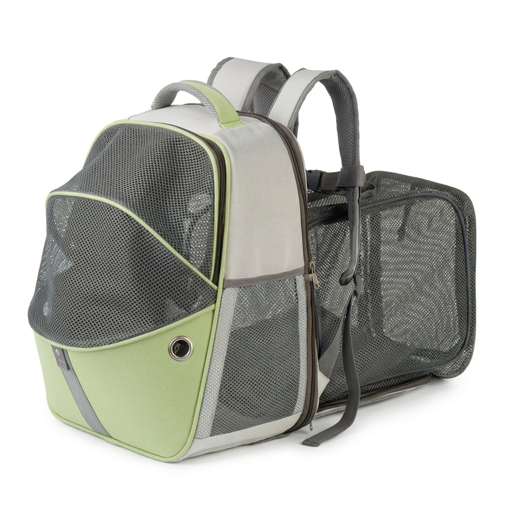 Foldable and Expandable Cat Carrier Backpack With Mesh Ventilation, 3 Colours | Temsk
