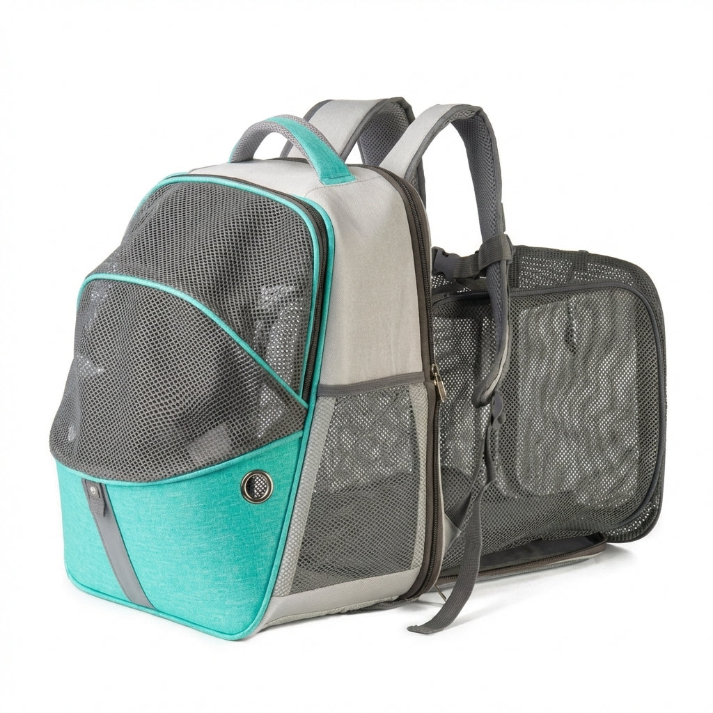 Foldable and Expandable Cat Carrier Backpack With Mesh Ventilation, 3 Colours | Temsk