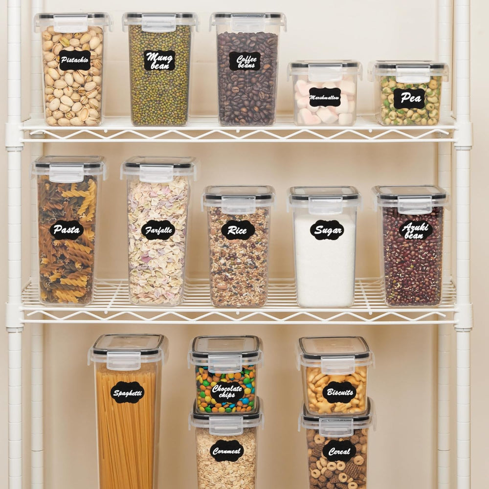 Conjunto de Recipientes Empilháveis Herméticos para Armazenamento de Despensa e Organização de Cozinha | Temsk