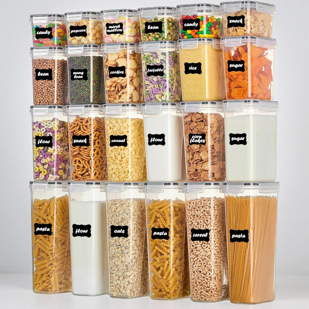 Conjunto de Recipientes Empilháveis Herméticos para Armazenamento de Despensa e Organização de Cozinha | Temsk