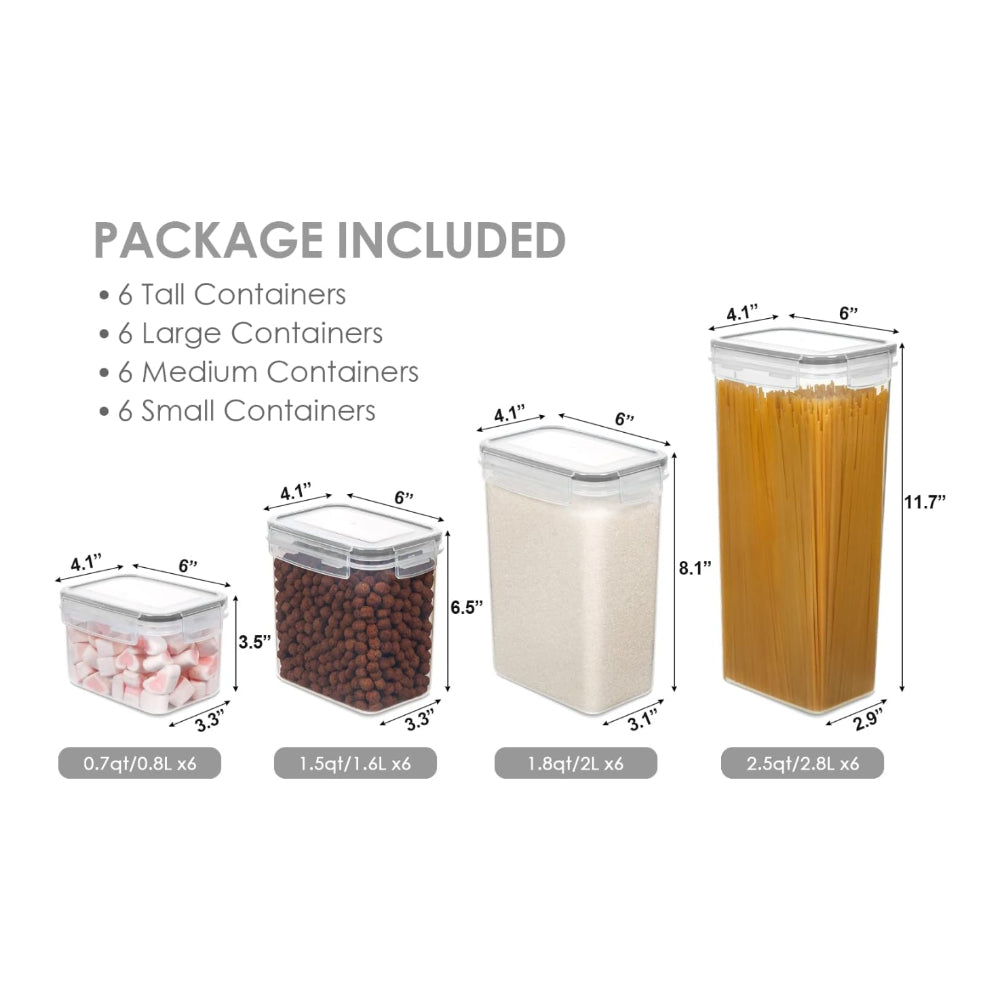 Conjunto de Recipientes Empilháveis Herméticos para Armazenamento de Despensa e Organização de Cozinha | Temsk