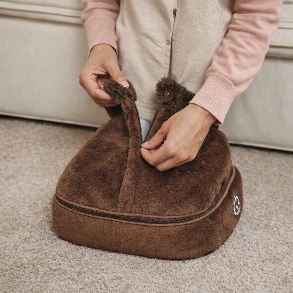 Heated Foot Massager Slippers With Gentle Vibration For Relaxation | Temsk