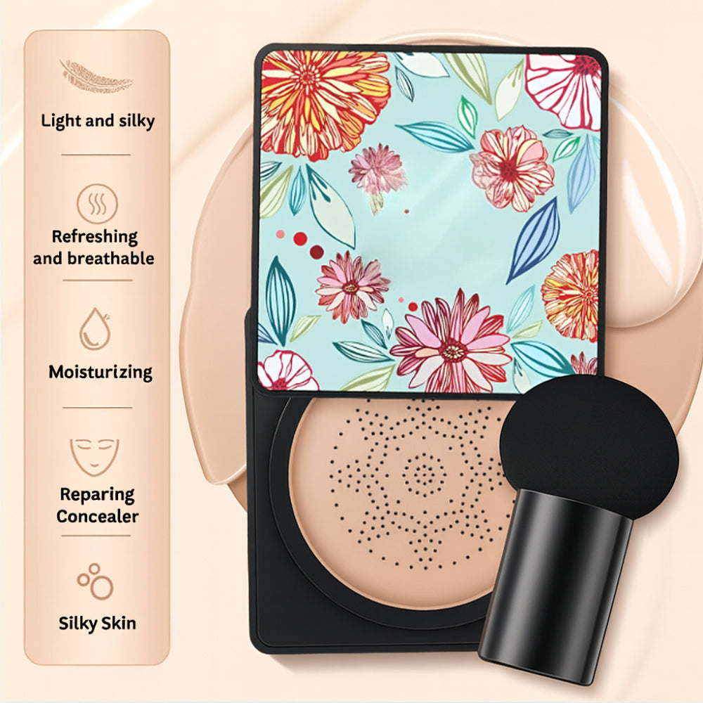 Cushion Foundation Compact With Built In Face Applicator For Natural Coverage | Temsk