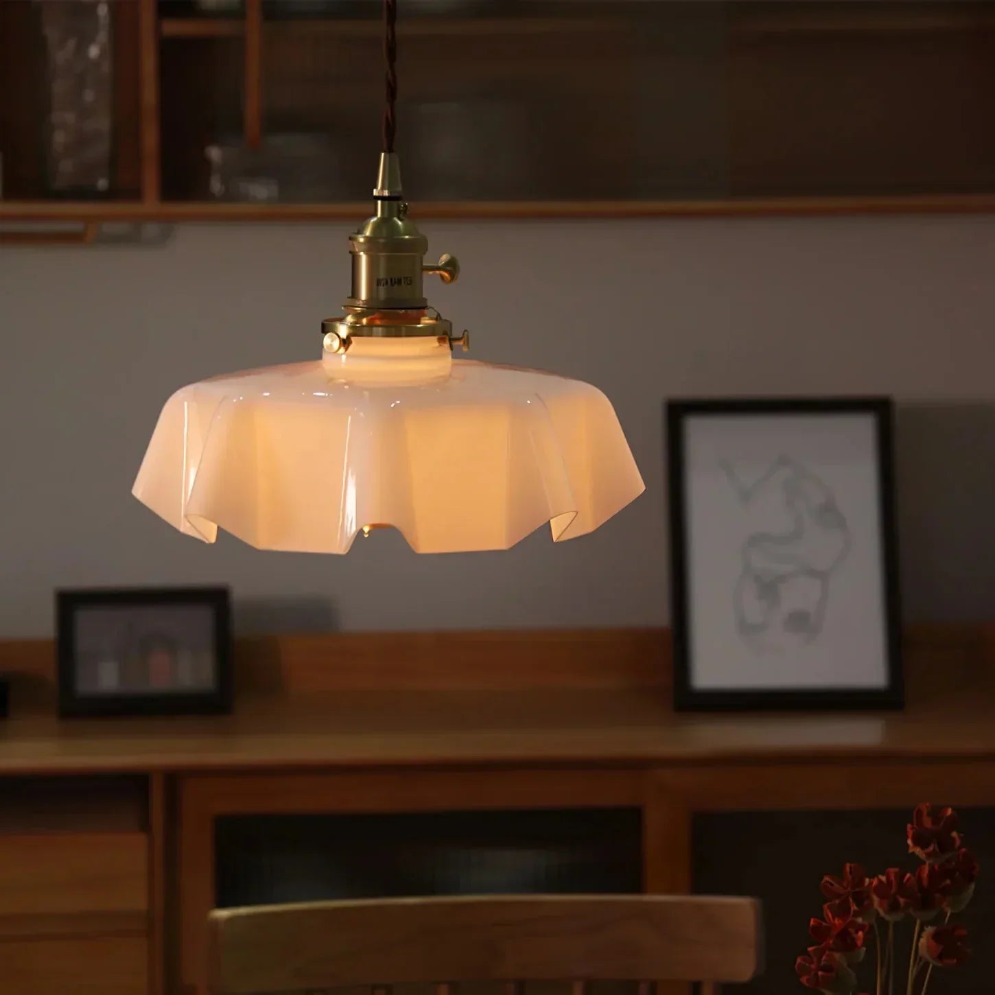 Draped Glass Pendant Ceiling Light In Art Deco Style | Temsk