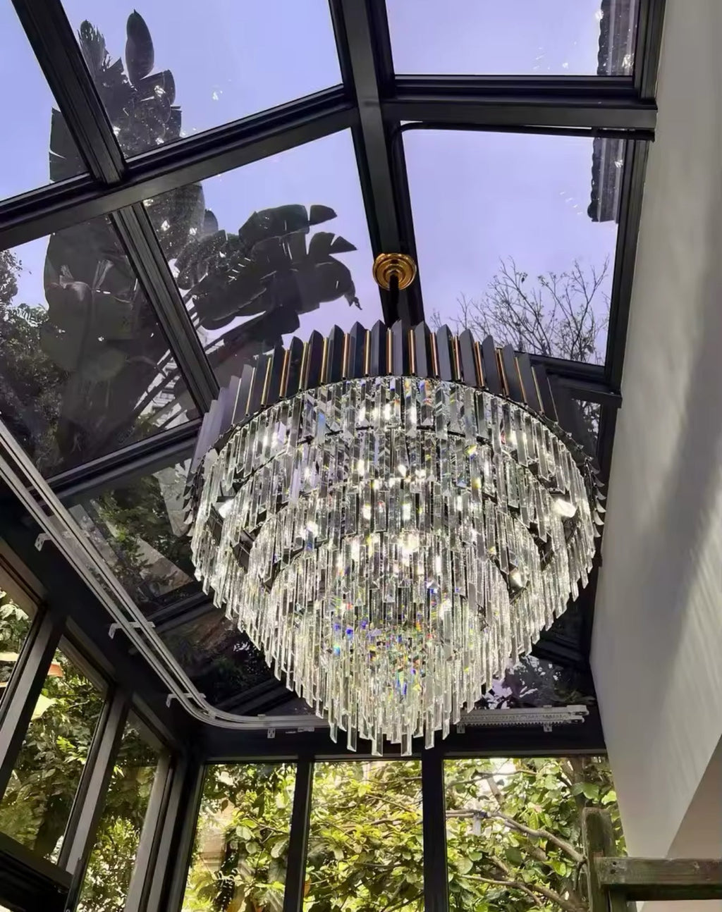 Selara Crystal Chandelier With K9 Crystal Modern LED Pendant Light | Temsk