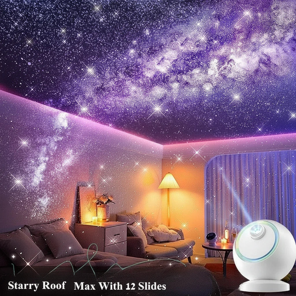 Star Projector Bluetooth Galaxy Night Light With Rotating LED | Temsk