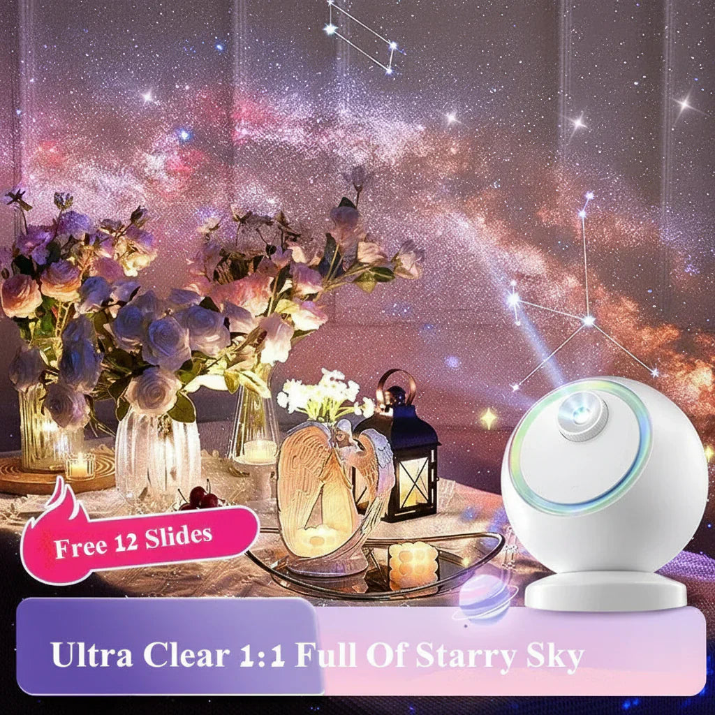 Star Projector Bluetooth Galaxy Night Light With Rotating LED | Temsk