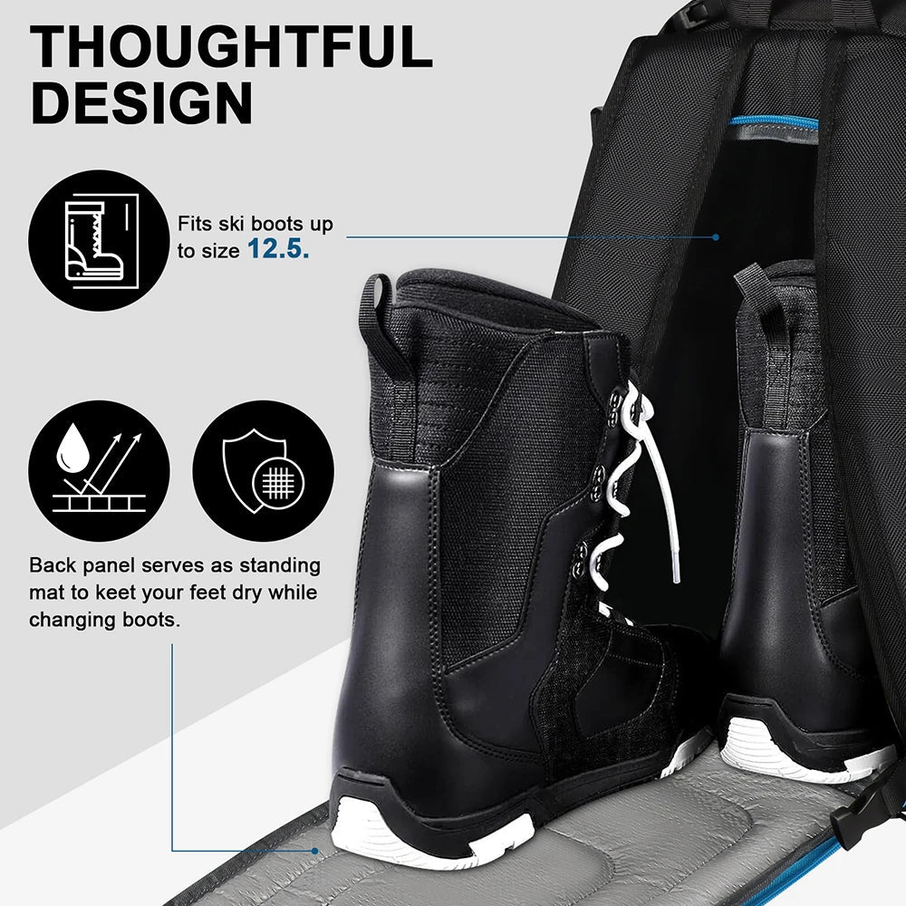 SummitCarry Waterproof 50-Liter Ski Boot Backpack For Gear And Accessories | Temsk