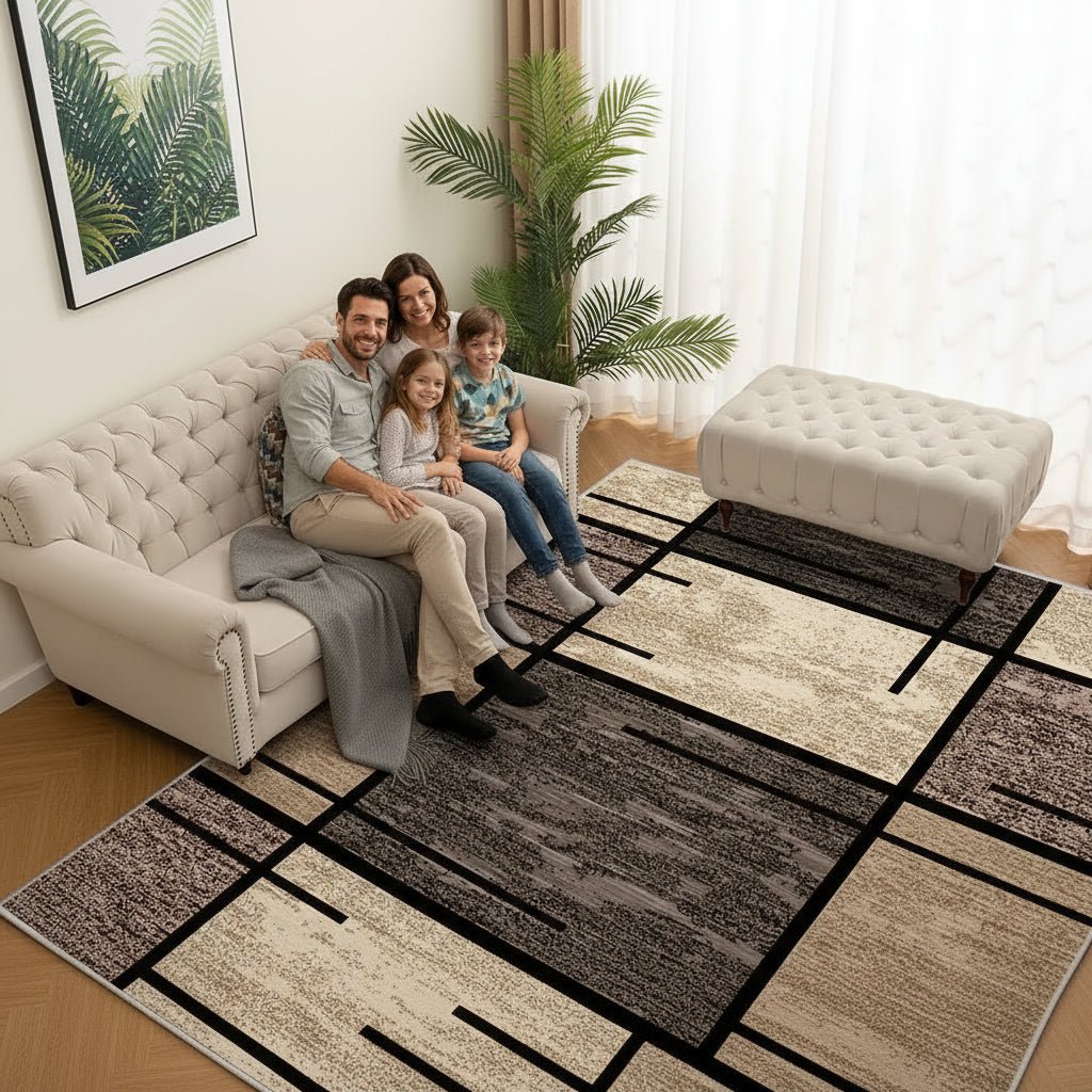 PatternWeave Premium Geometric Area Rug for Living Room and Office | Temsk