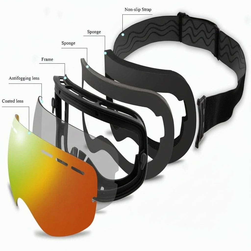 FrostView Double-Layer Anti-Fog Ski Goggles for Snowboarding and Snowmobiles | Temsk