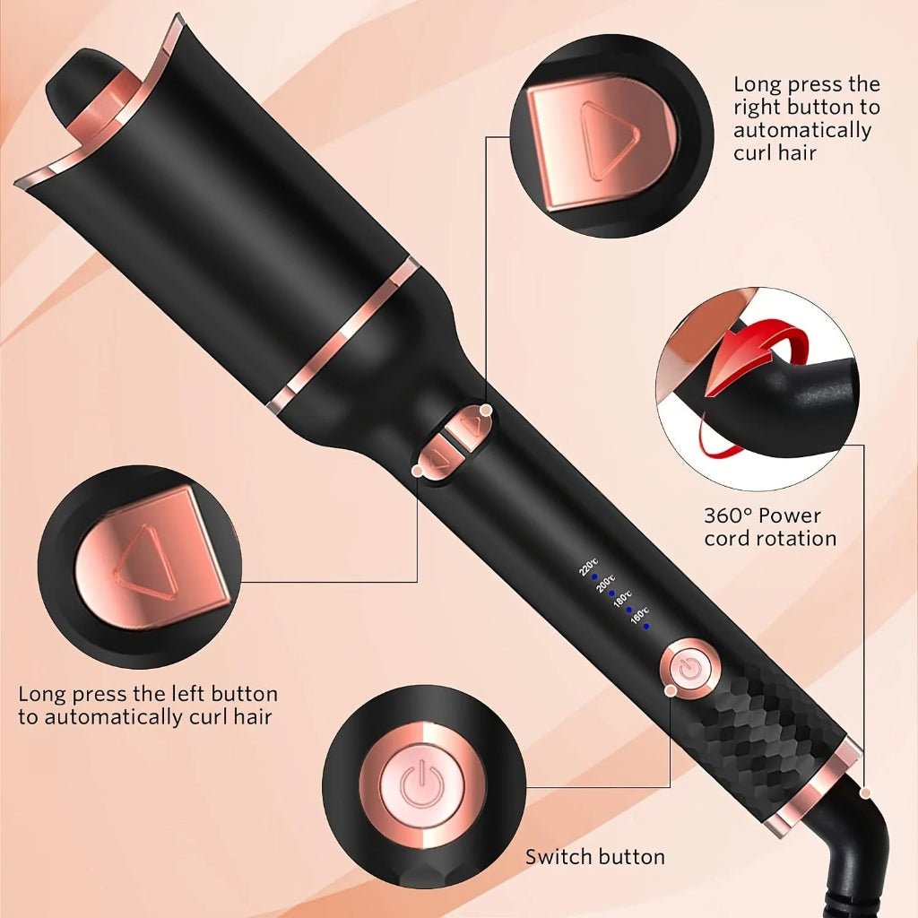 CurlNova Automatic Ceramic Curling Iron With Rotating Barrel | Temsk