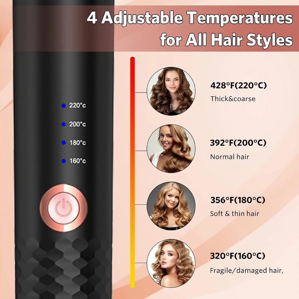 CurlNova Automatic Ceramic Curling Iron With Rotating Barrel | Temsk