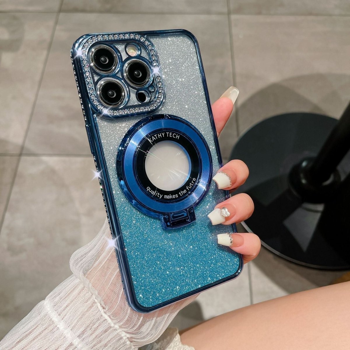 GleamGrip Glittering MagSafe Phone Holder With Magnetic Attachment | Temsk