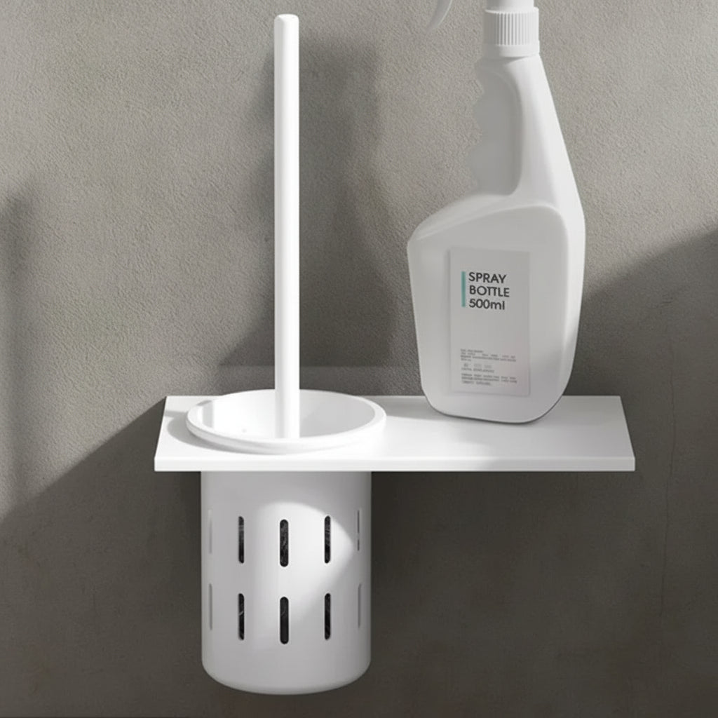 AureaLine Brushed Gold Wall-Mounted Toilet Brush Set For Elegant Bathrooms | Temsk