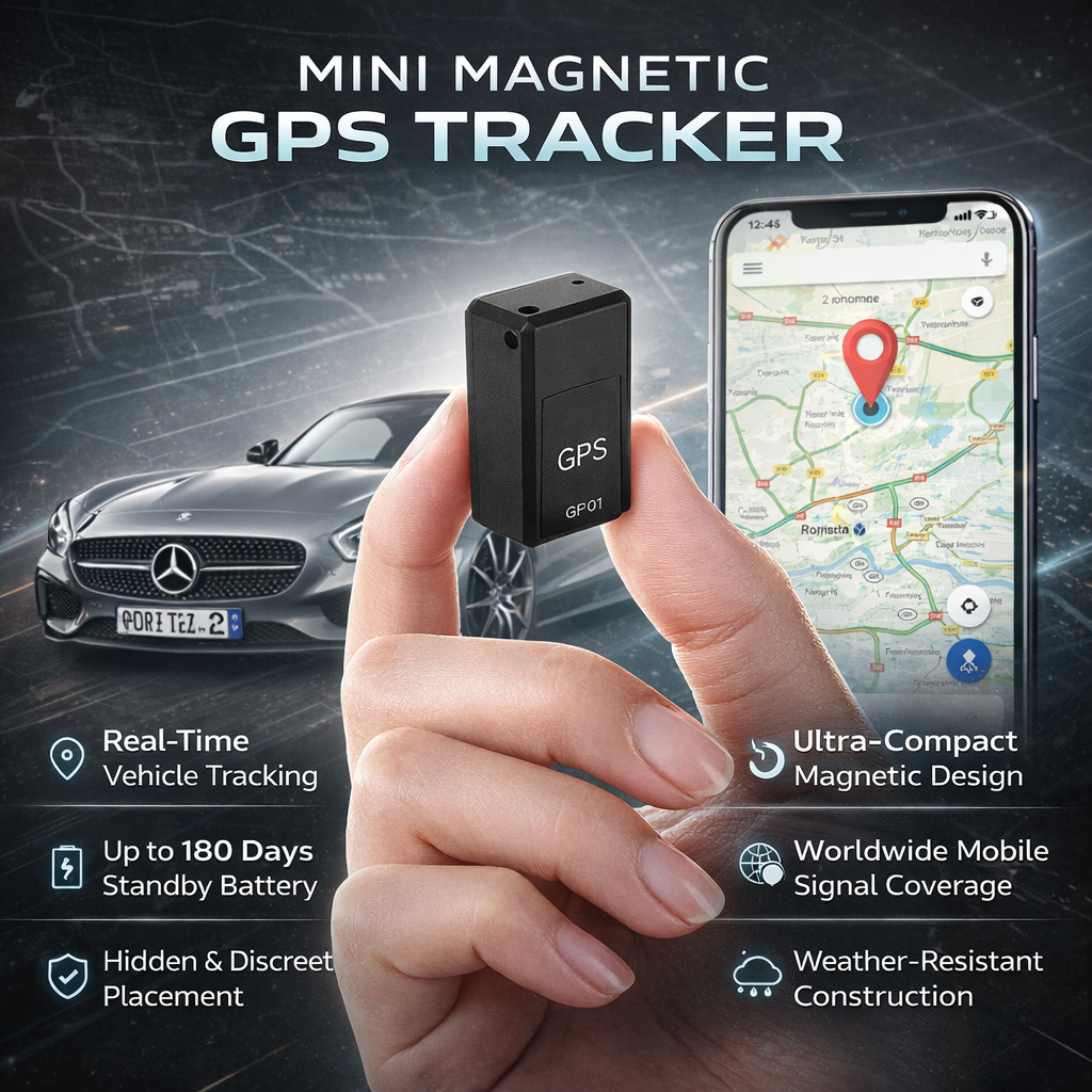 Kompakter magnetischer GPS-Tracker für Fahrzeuge mit Echtzeit-Ortung | Temsk
