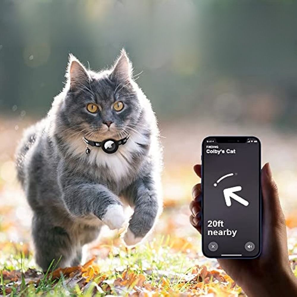 GPS-Katzenhalsband mit reflektierendem Halter und verstellbarem Sicherheitsverschluss | Temsk
