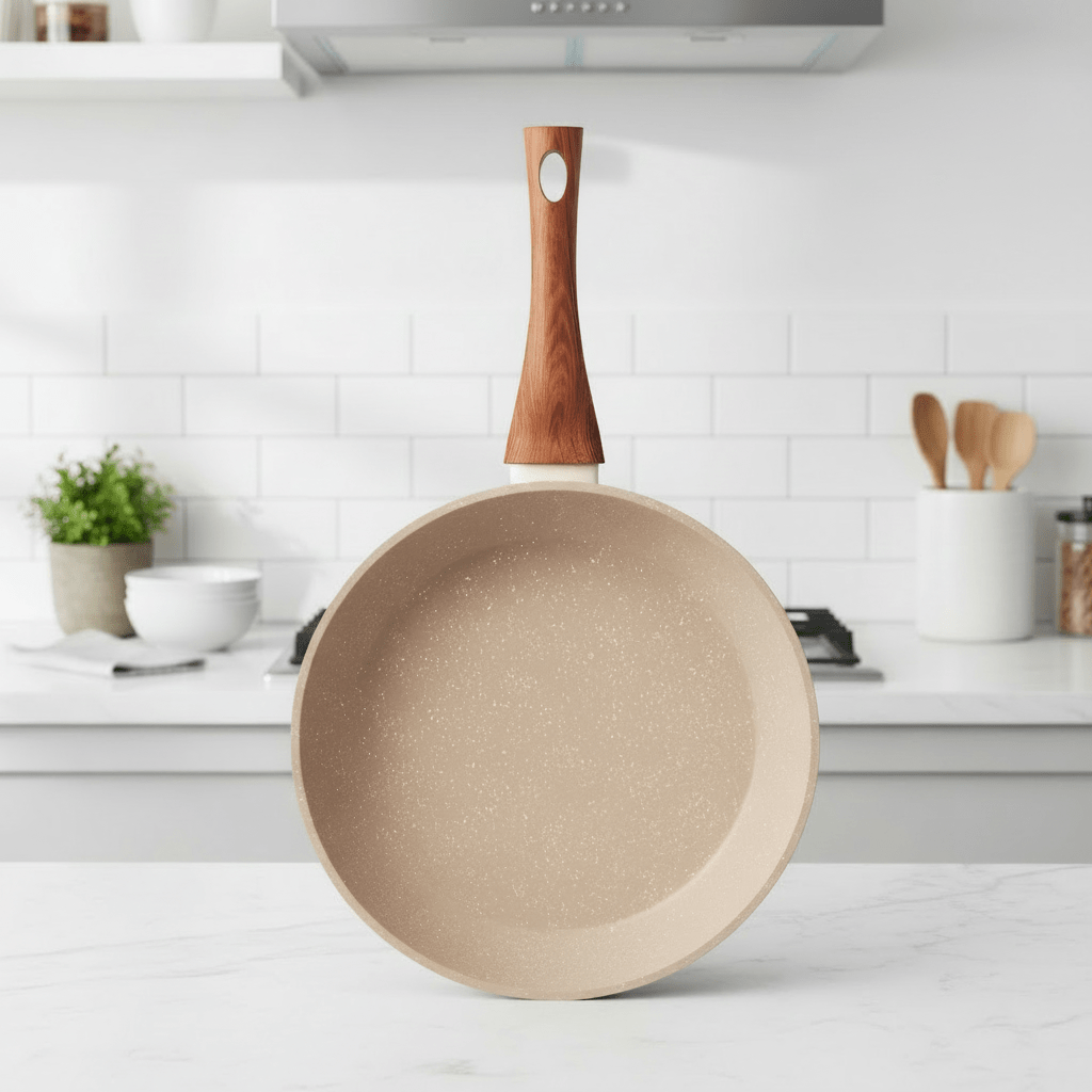 StoneGlide Nonstick Aluminum Frying Pan With Modern Granite Surface | Temsk