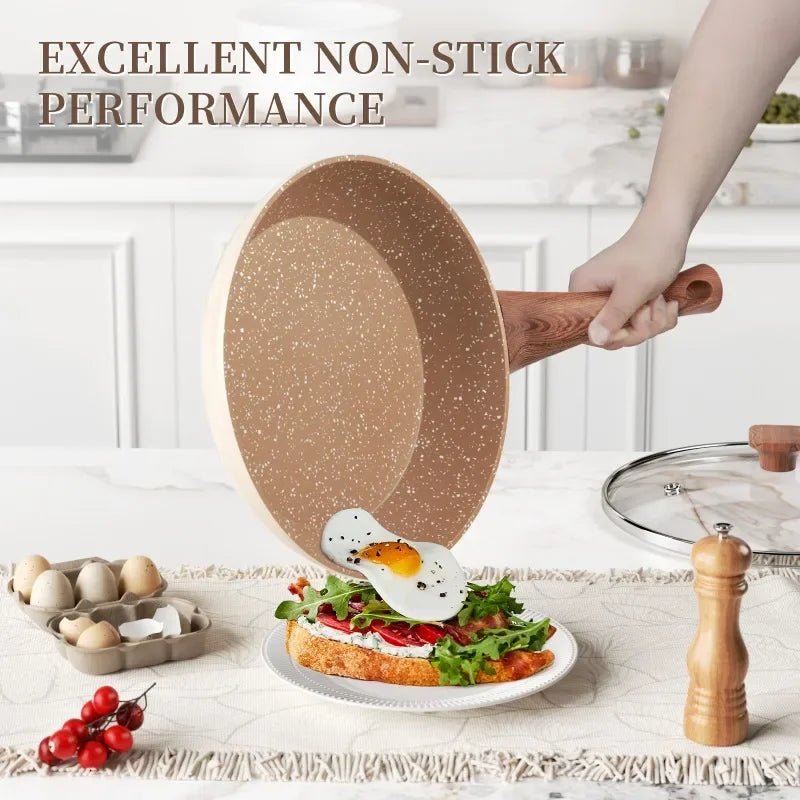 StoneGlide Nonstick Aluminum Frying Pan With Modern Granite Surface | Temsk