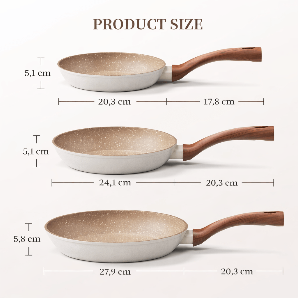 StoneGlide Nonstick Aluminum Frying Pan With Modern Granite Surface | Temsk