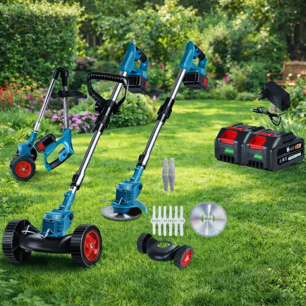 GreenStride 36V Battery Lawn Trimmer With Wheel Guide For Back Friendly Work | Temsk