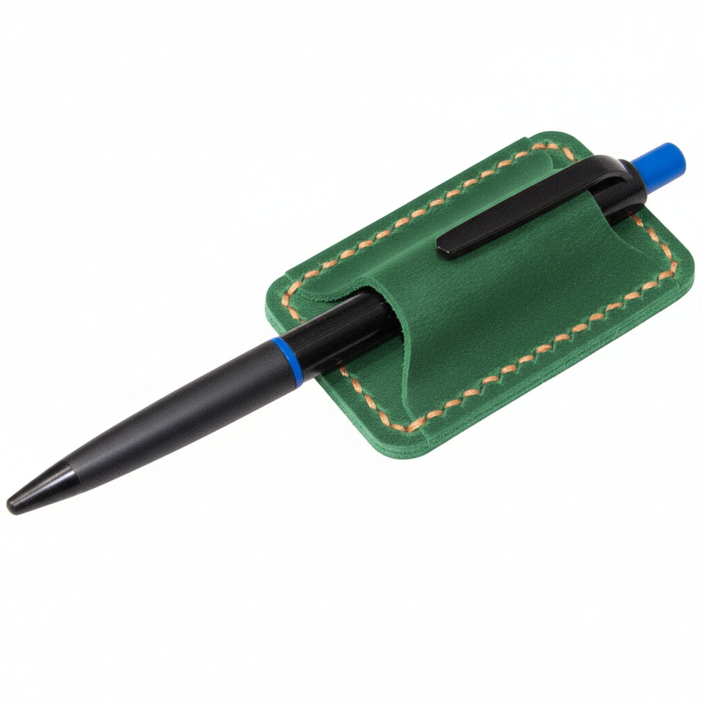 Full Grain Leather Journal Clip Pen Holder Accessory | Temsk
