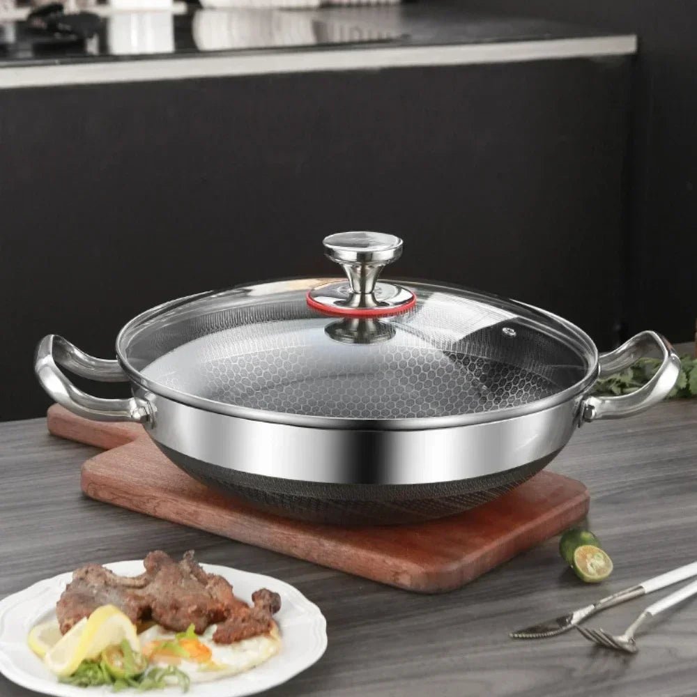 AeroWeave 32cm Stainless Steel Nonstick Honeycomb Pan For All Cooktops | Temsk