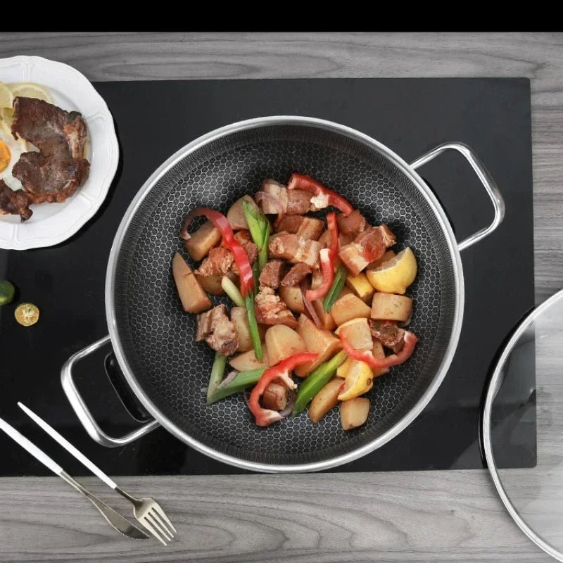 AeroWeave 32cm Stainless Steel Nonstick Honeycomb Pan For All Cooktops | Temsk