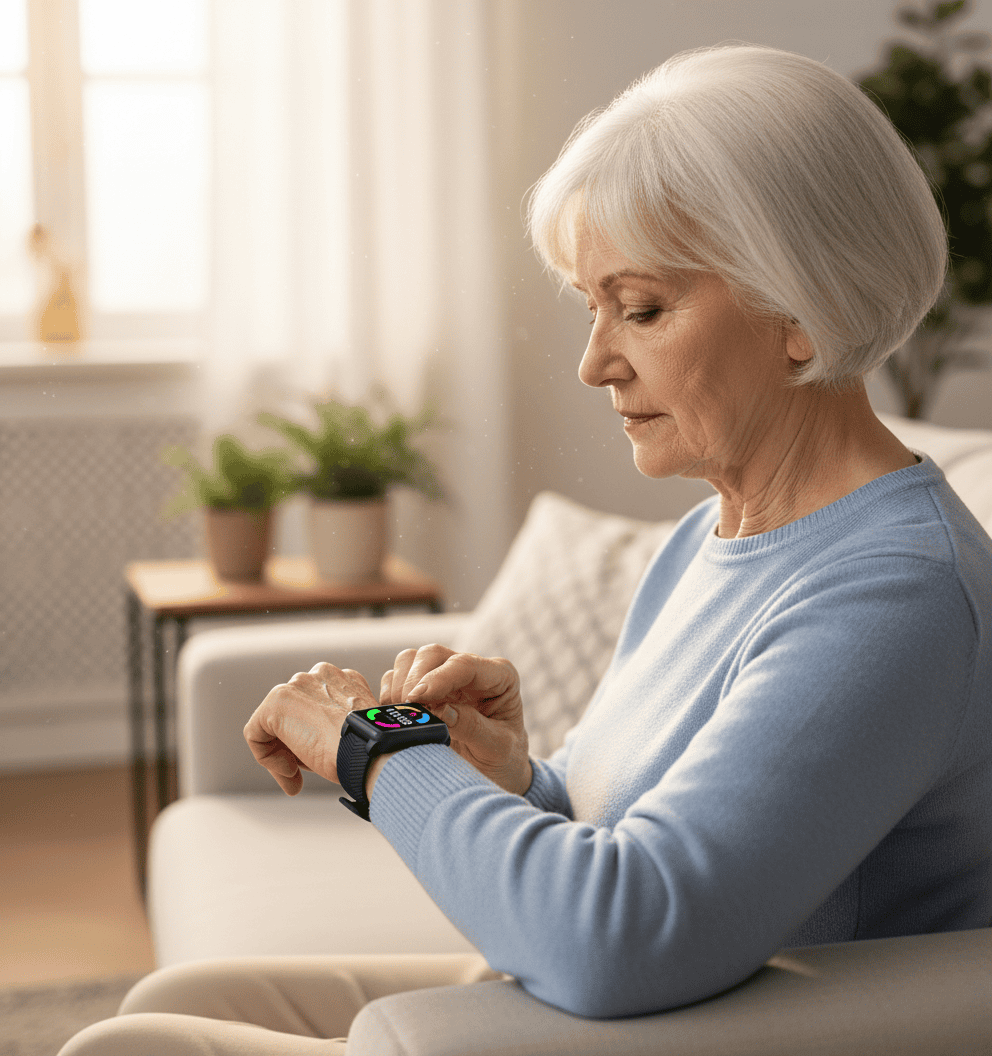 Smartwatch SafeGuard GPS per anziani con rilevamento cadute e pulsante SOS | Temsk