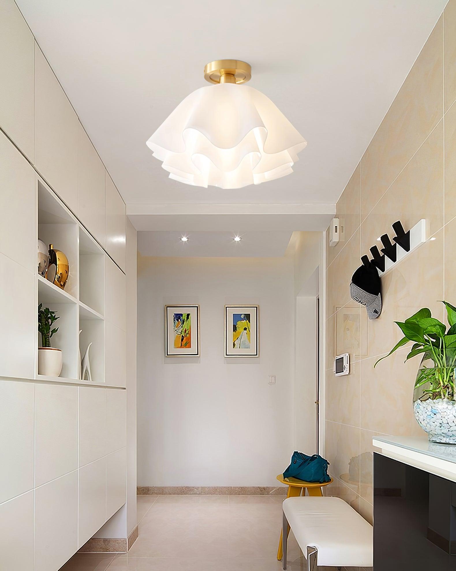 Folded Ceiling Light With Acrylic Copper E27 LED For Living Room | Temsk