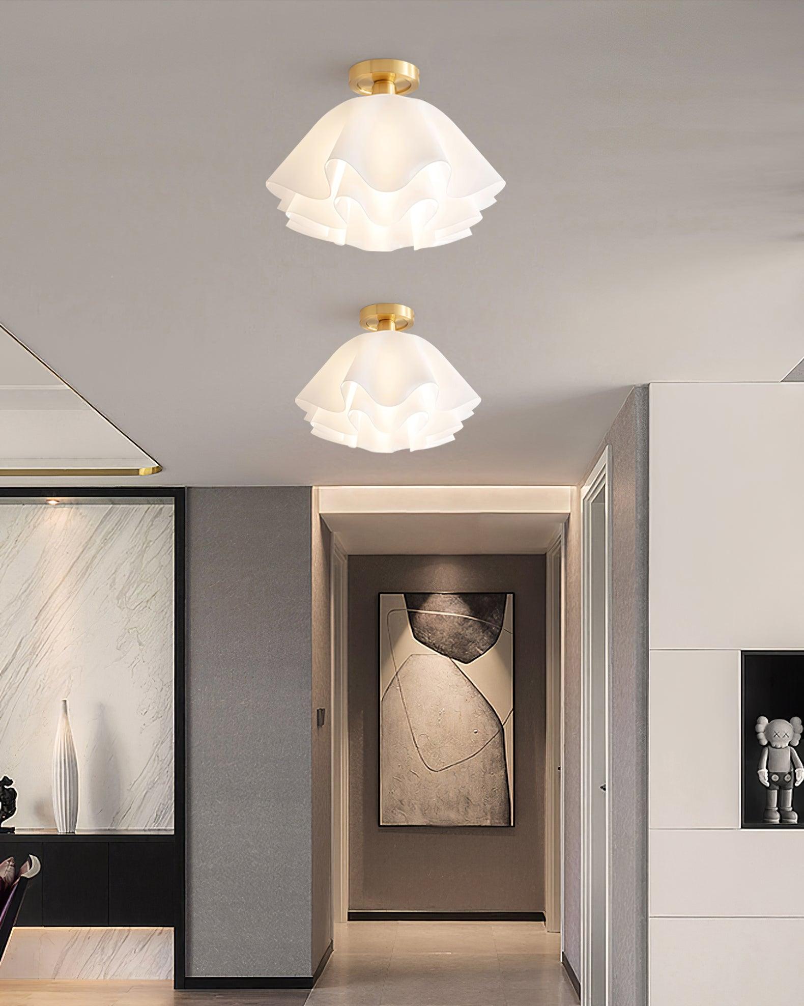 Folded Ceiling Light With Acrylic Copper E27 LED For Living Room | Temsk