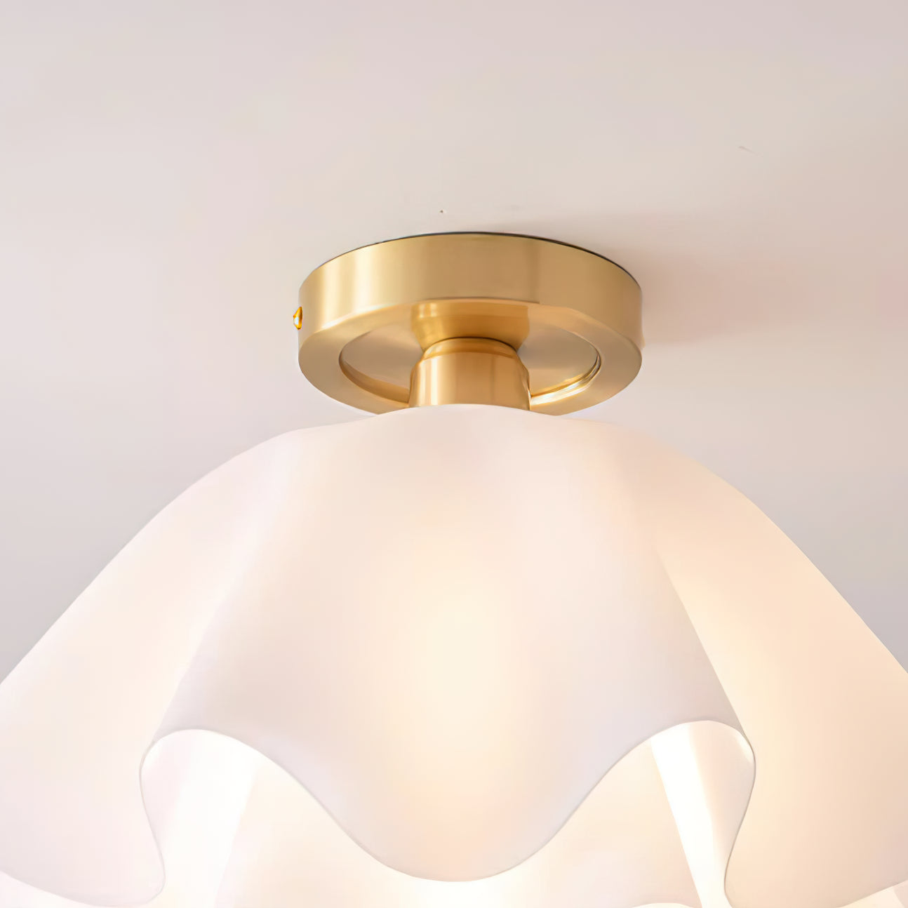 Folded Ceiling Light With Acrylic Copper E27 LED For Living Room | Temsk