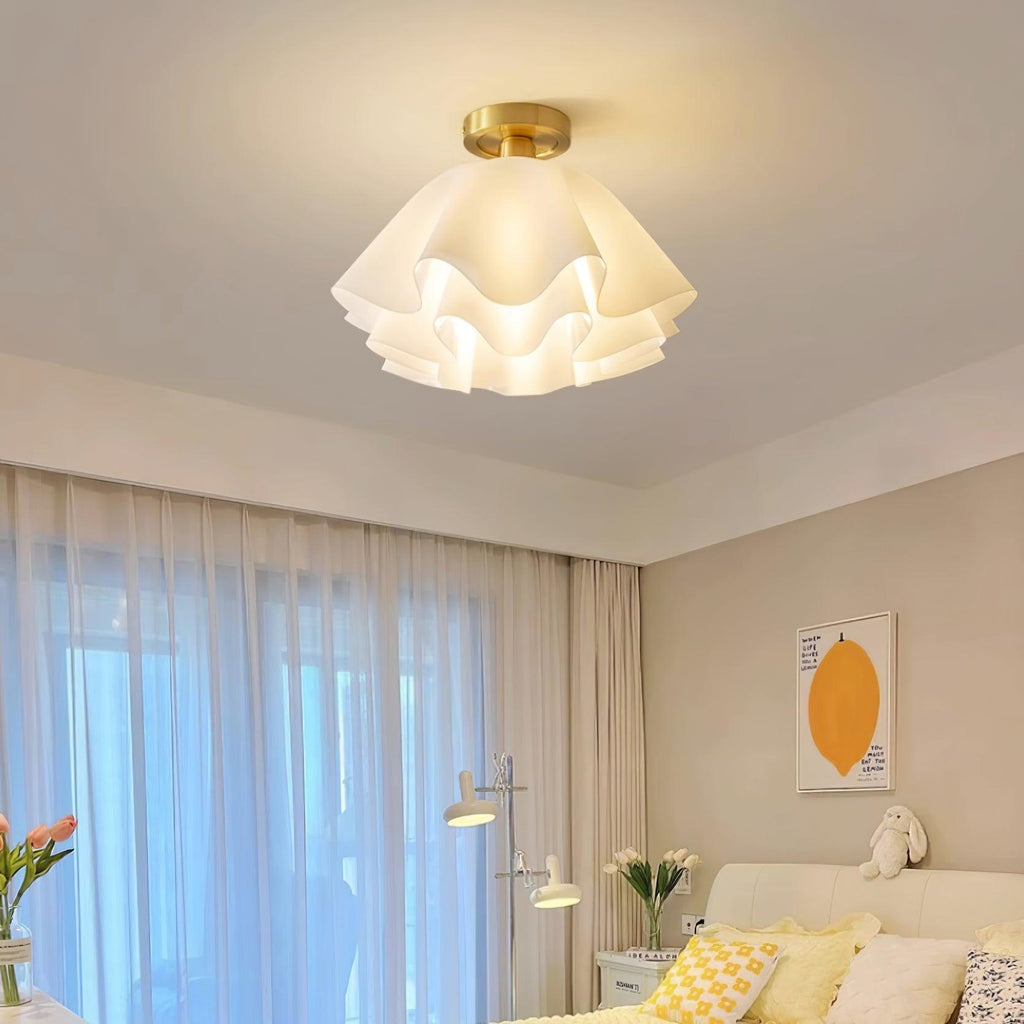 Folded Ceiling Light With Acrylic Copper E27 LED For Living Room | Temsk