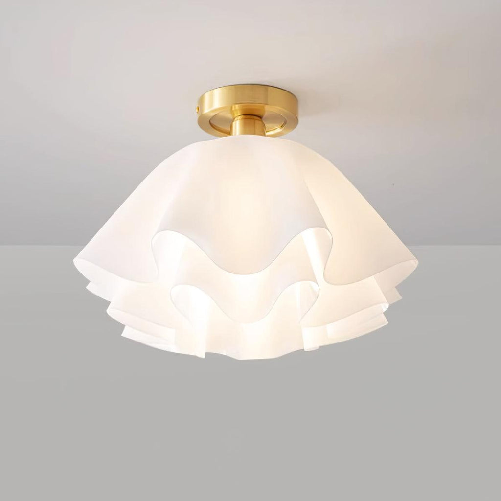 LumenFold moderne loftslampe med kobberbase og stemningsfuldt skær | Temsk