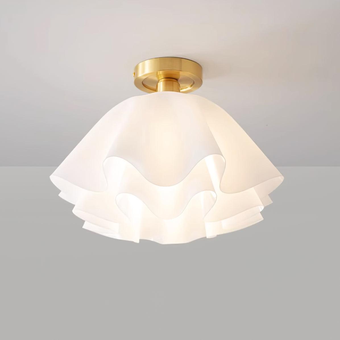 LumenFold moderne loftslampe med kobberbase og stemningsfuldt skær | Temsk