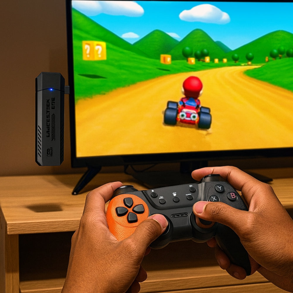 Retro-Spielkonsole mit kabelloser TV-Verbindung und zwei Controllern | Temsk