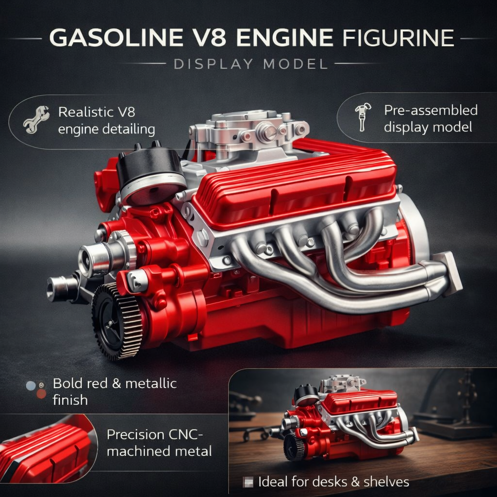 V8-Benzinmotor-Figurenmodell zur Ausstellung und Sammlung | Temsk