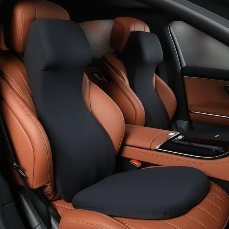DriveEase Integrated Car Neck And Lumbar Support Made Of Memory Foam | Temsk