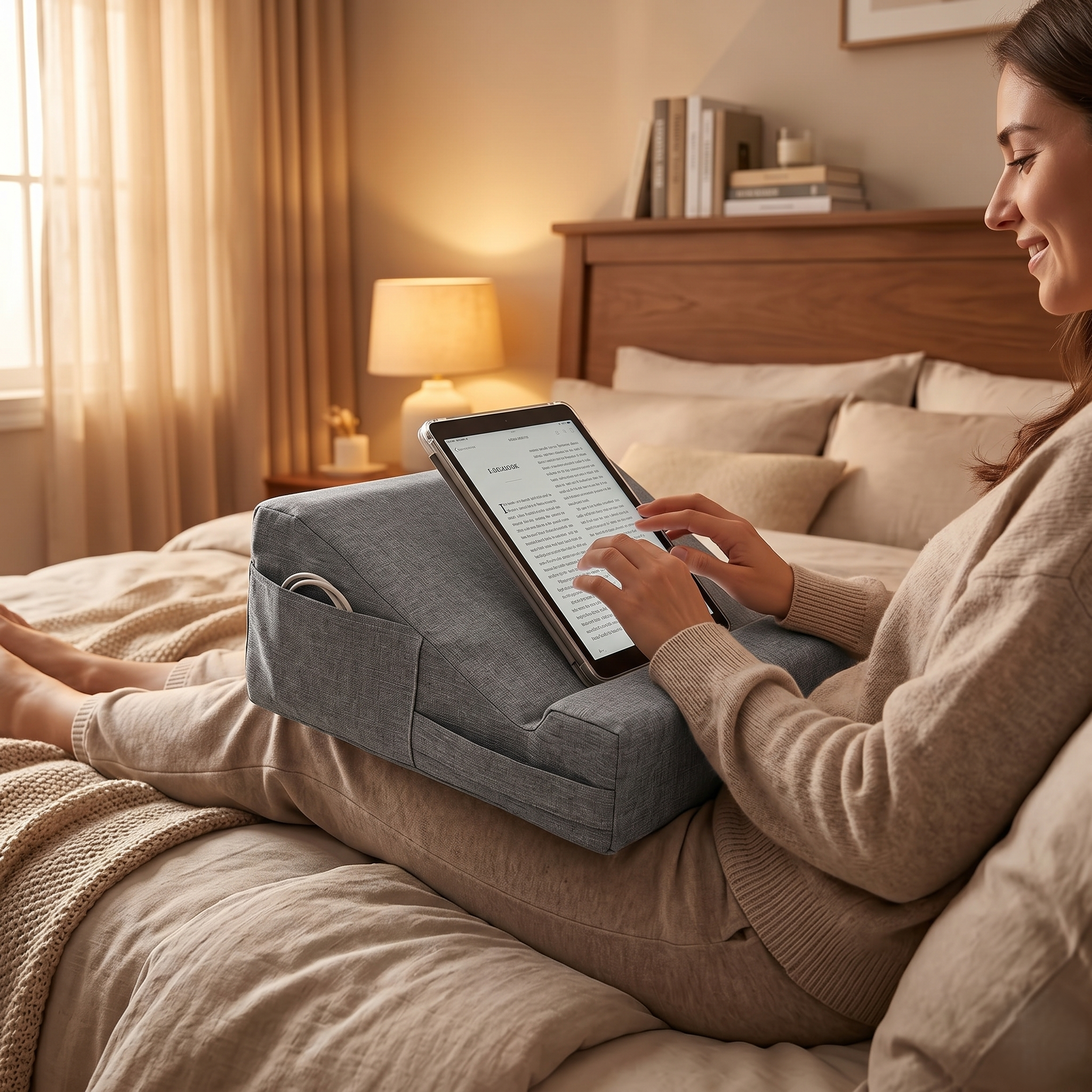 An Adjustable Bed Support Pillow For Comfortable Viewing And Relaxation | Temsk