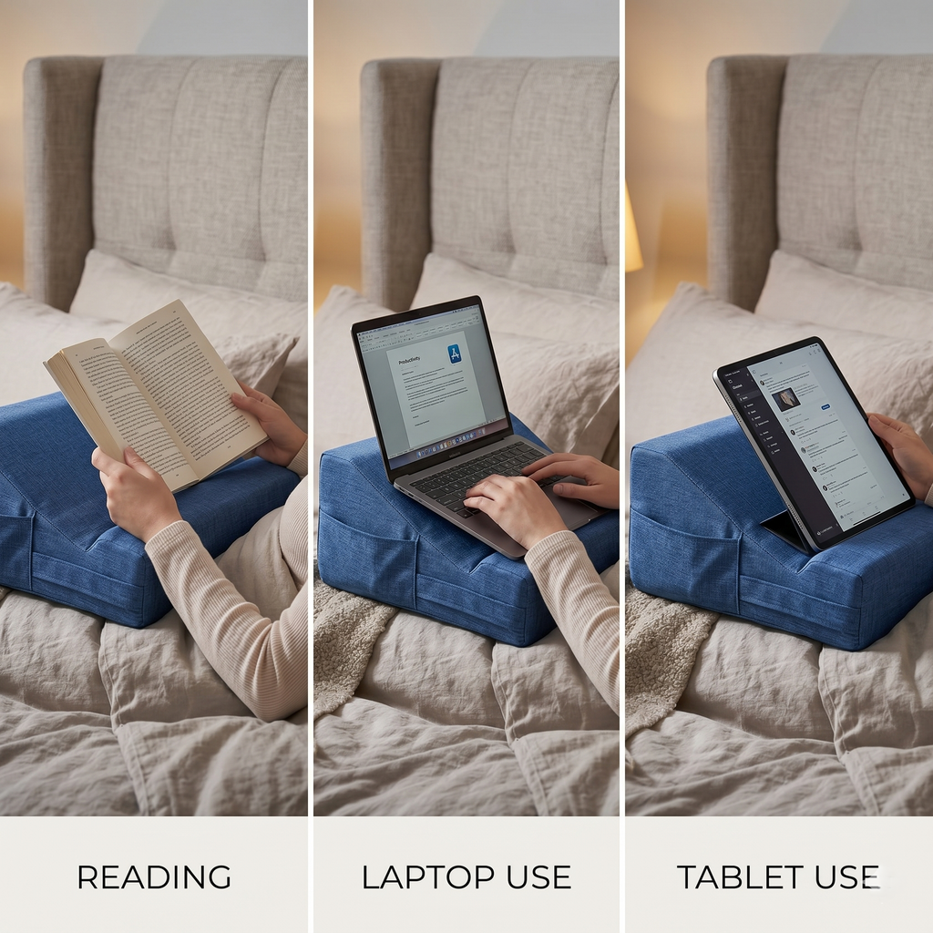 An Adjustable Bed Support Pillow For Comfortable Viewing And Relaxation | Temsk