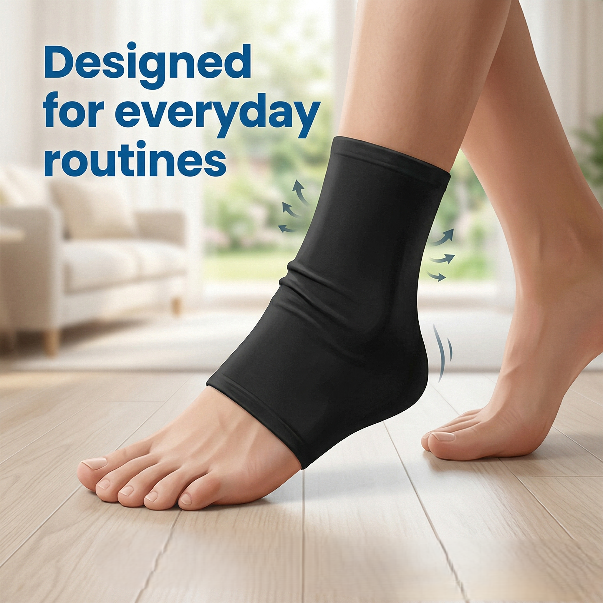Cooling Ankle Sleeve With Compression, Flexible Support, And Reusable Gel Insert | Temsk