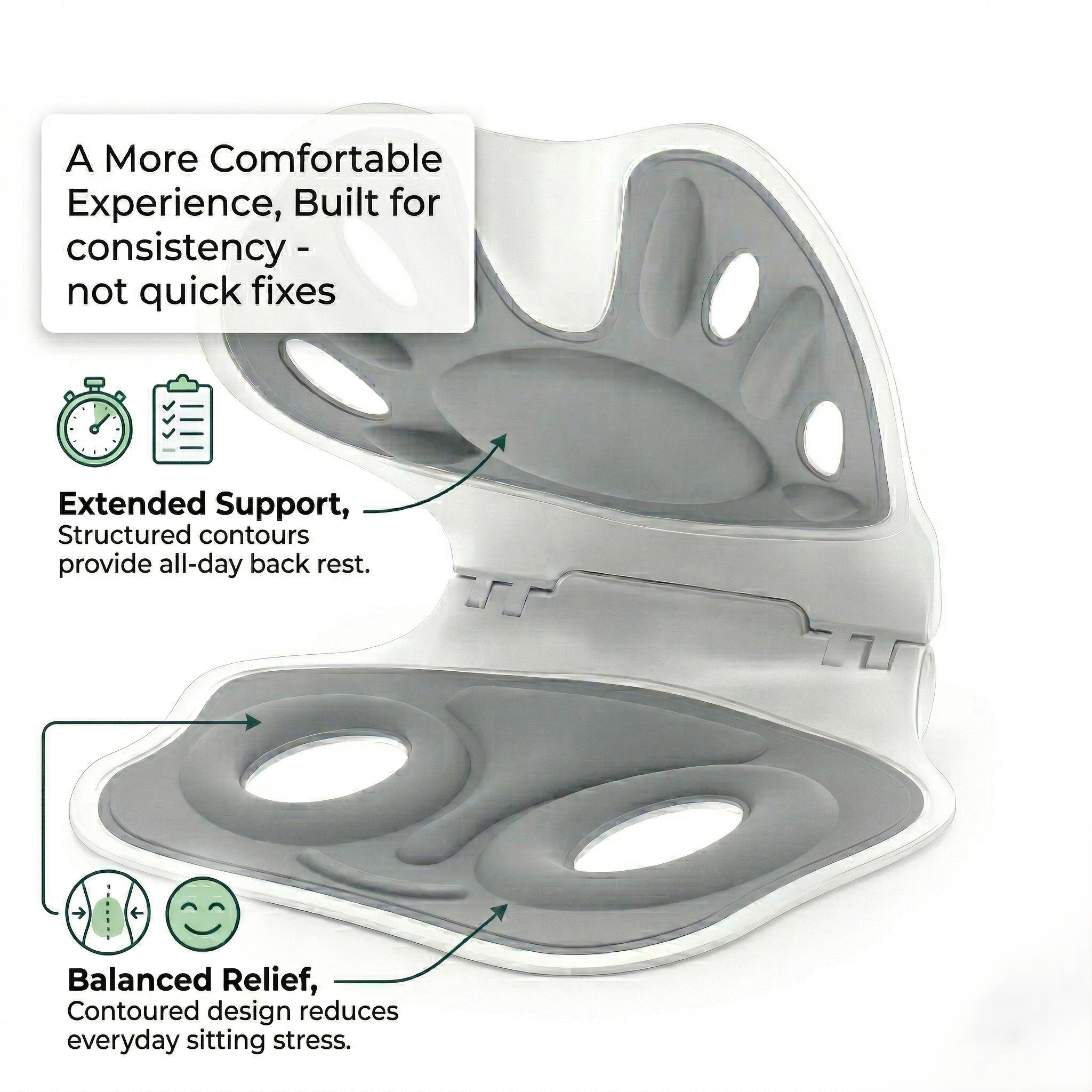 Kovelli Ergonomic Seat Cushion For Posture Support While Sitting | Temsk