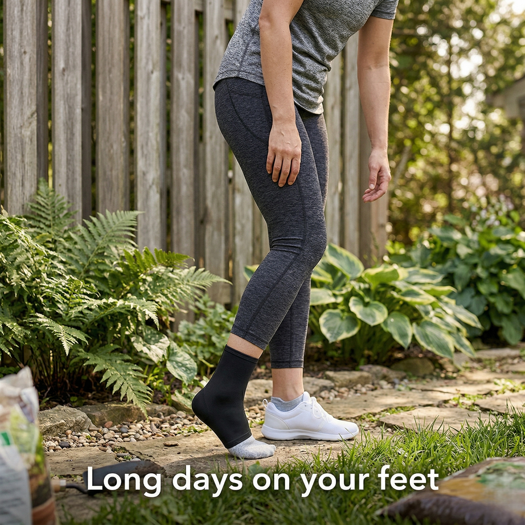 Cooling Ankle Sleeve With Compression, Flexible Support, And Reusable Gel Insert | Temsk