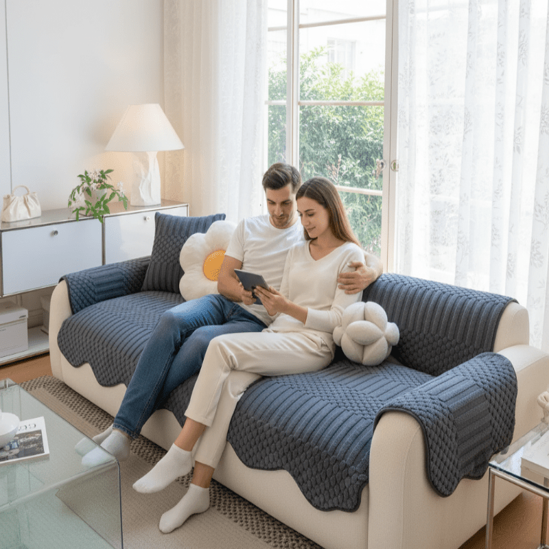 Cozy Cloud Thick Tuft Fleece Sofa Cover For Warm Winter Coziness | Temsk