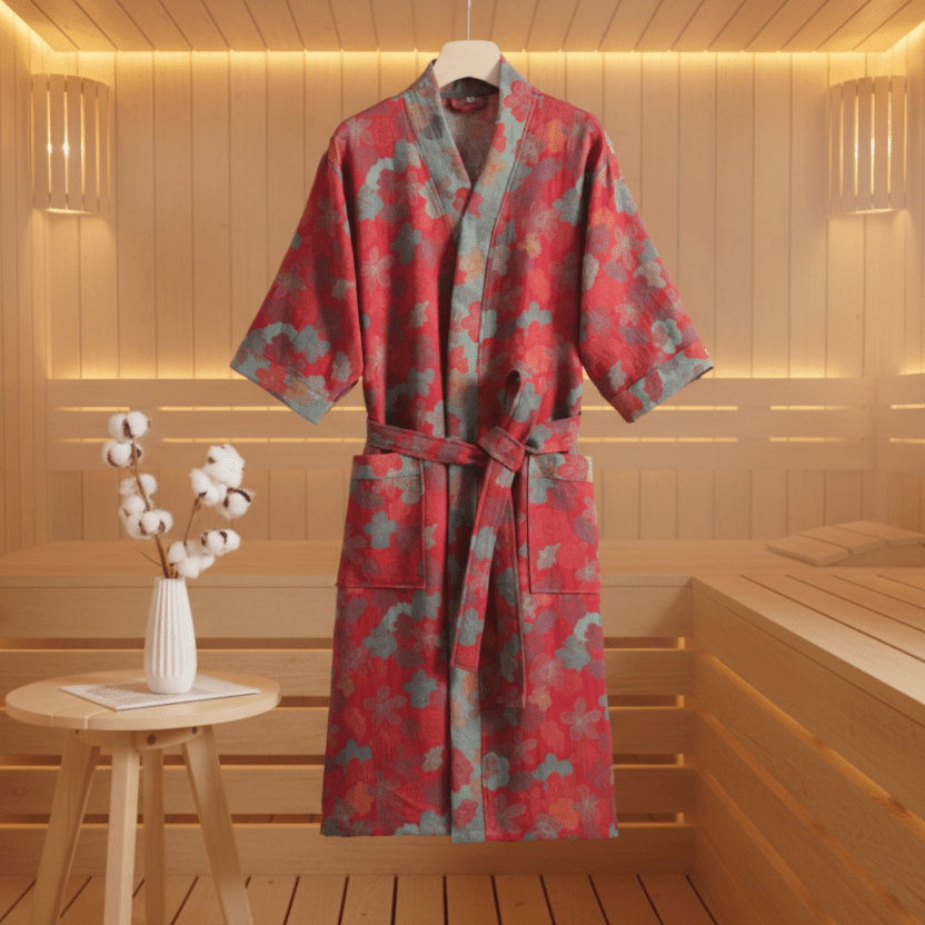 Luma Kimono Reversible Cotton Bathrobe For Natural Comfort | Temsk