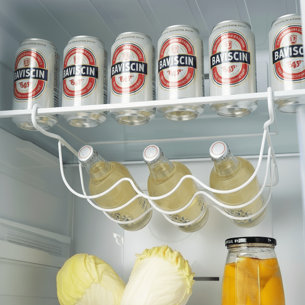 SpinShelf Space-Saving Rolling Bottle Holder For Refrigerator Shelves | Temsk