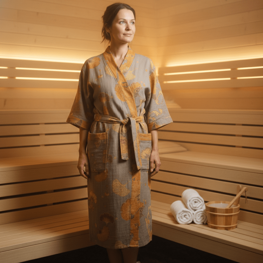 Luma Kimono Reversible Cotton Bathrobe For Natural Comfort | Temsk